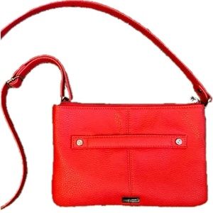 Jewell by Thirty One Crossbody/Clutch coral pebbled faux leather purse